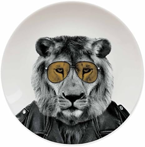 Mustard M12006B Wild Dining Ceramic Dinner Plate, Lion, Multicolored by Mustard