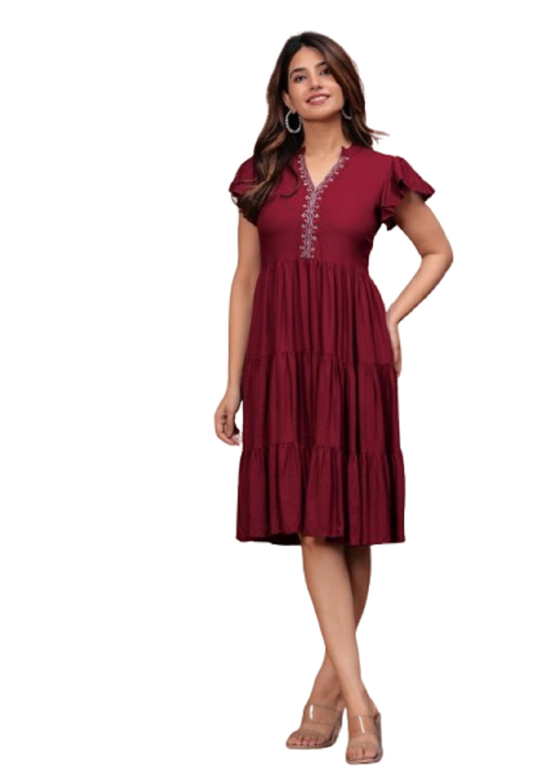 Maroon Anarkali Kurti Indian Dresses for Women