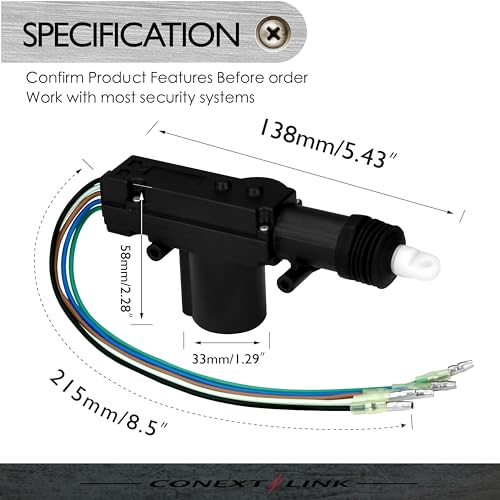 Conext Link DLA5 Universal Power Door Lock Actuator Motor 5 Wires 12V Car Truck Alarm Replacement (15800) thumb #2