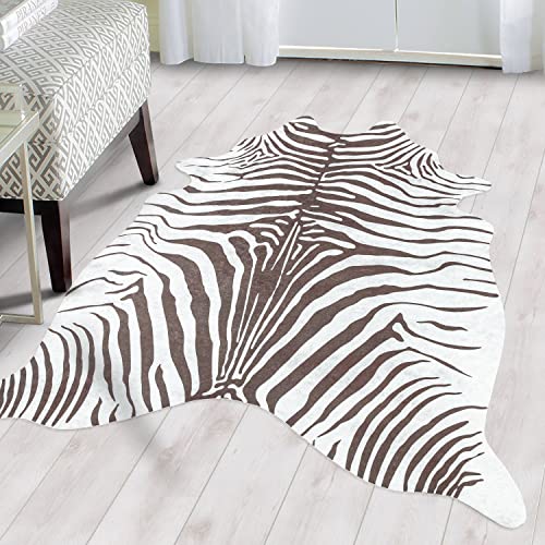 SIMPEX Kunstfell Teppich, Tigerfell imitat, Teppich Braun, 150 x 200 cm, Kunstfell Teppich, Teppich...
