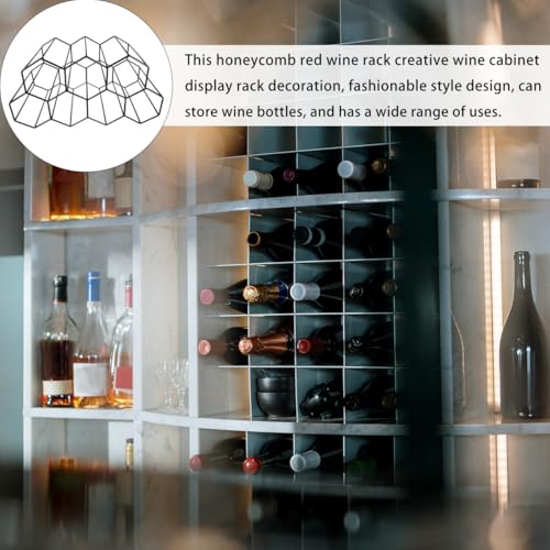 Soporte para vino 7 botellas diseño panal metálico miniatura 7