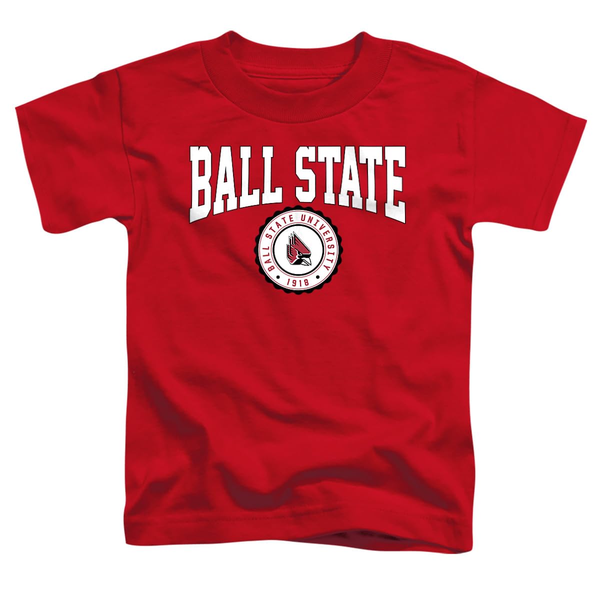 LOGOVISION Ball State University Collegiate Seal Kids T Shirt (3) for Toddler Boys and Girls, Red