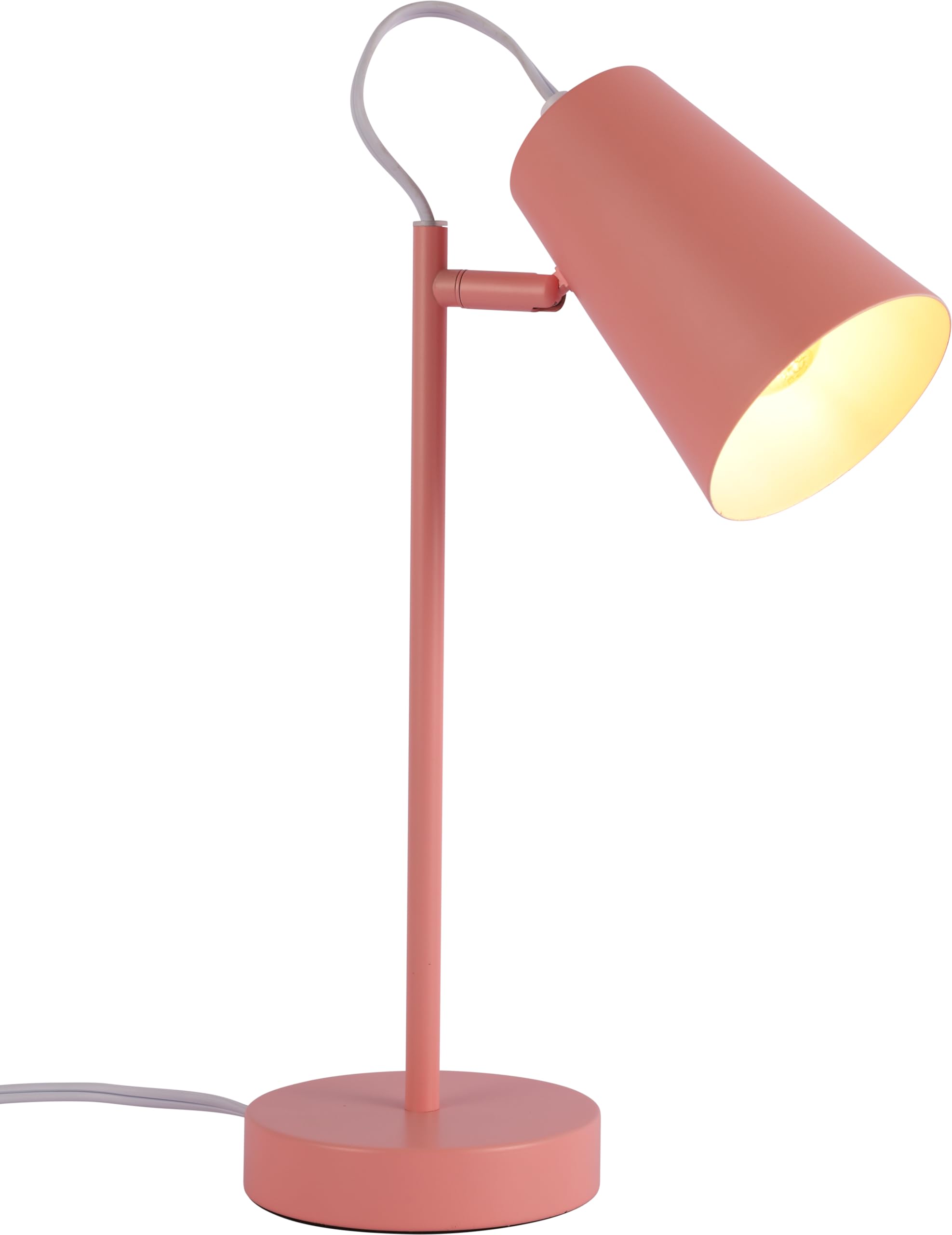 Tekled Salmon Pink Tekled® Led Desk Lamp | Sleek Cut Cone Rotatable Table Light In Vibrant Colors | Replaceable E27 Edison Screw Bulb Holder | For Bedside Reading Office Work Architects Students