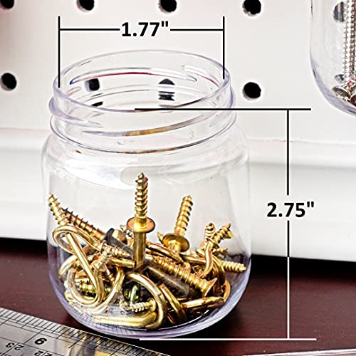 Pegboard Accessories Organizer Storage Jars - Crush & Impact Resistant Plastic Pegboard Jars - One-Handed Locking System - Peg Board Attachments For Craft, Sewing & Garage Storage - Set Of 12 (Red) #TOP4