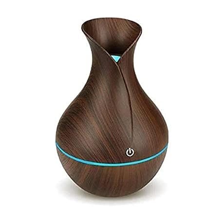 Chiransi Wooden Aroma Diffuser Air Freshener Humidifier with LED Night Light for Car Home and Office (Multi Color) (Wooden HUMIDIFIER)