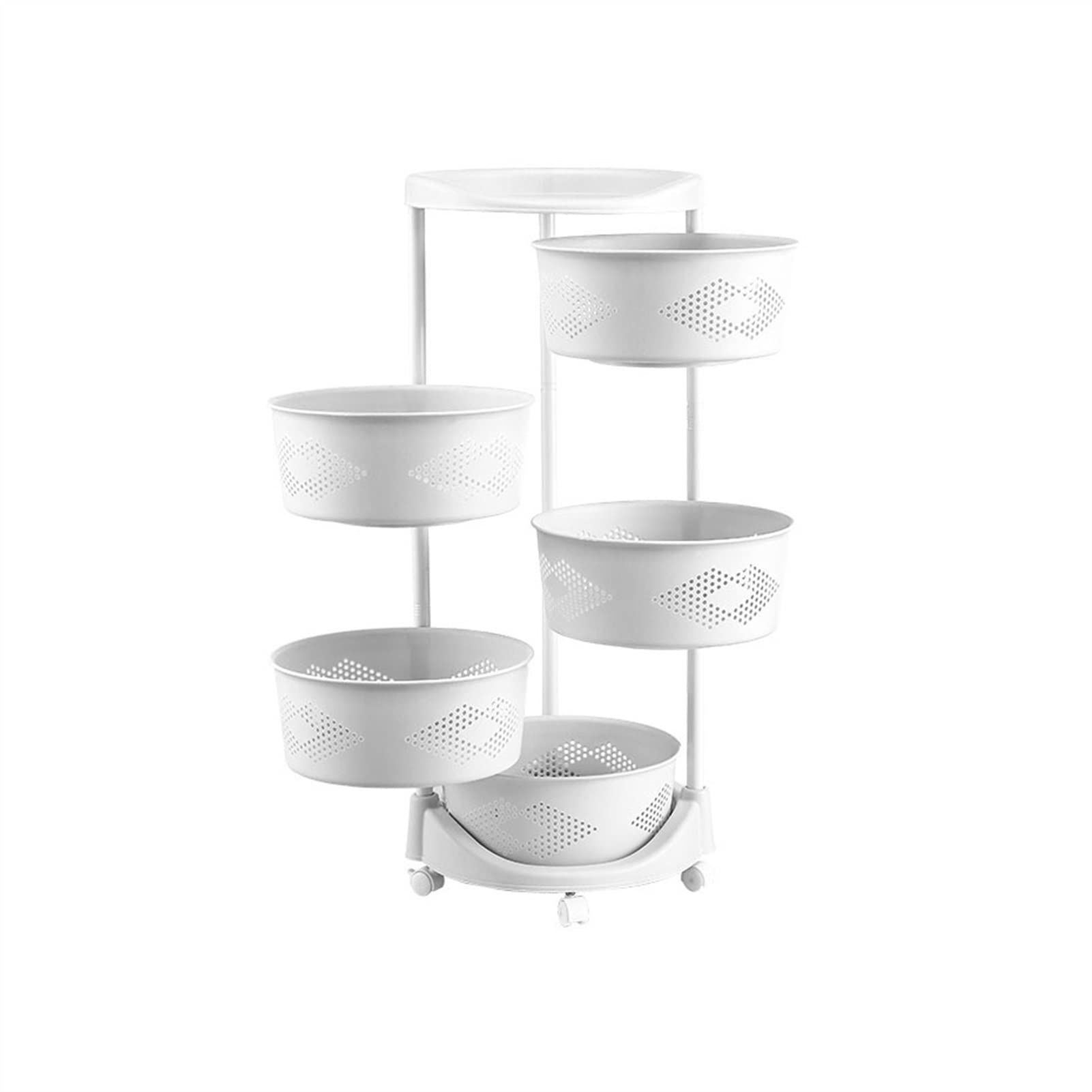 ENGENDER Scaffale da Cucina Scaffale for Posate da Cucina a 4/5 Ripiani Scaffale Girevole for Cucina ad Angolo Cesto portaposate da Terra for Frutta e Verdura Ripiani per Pentole(M)