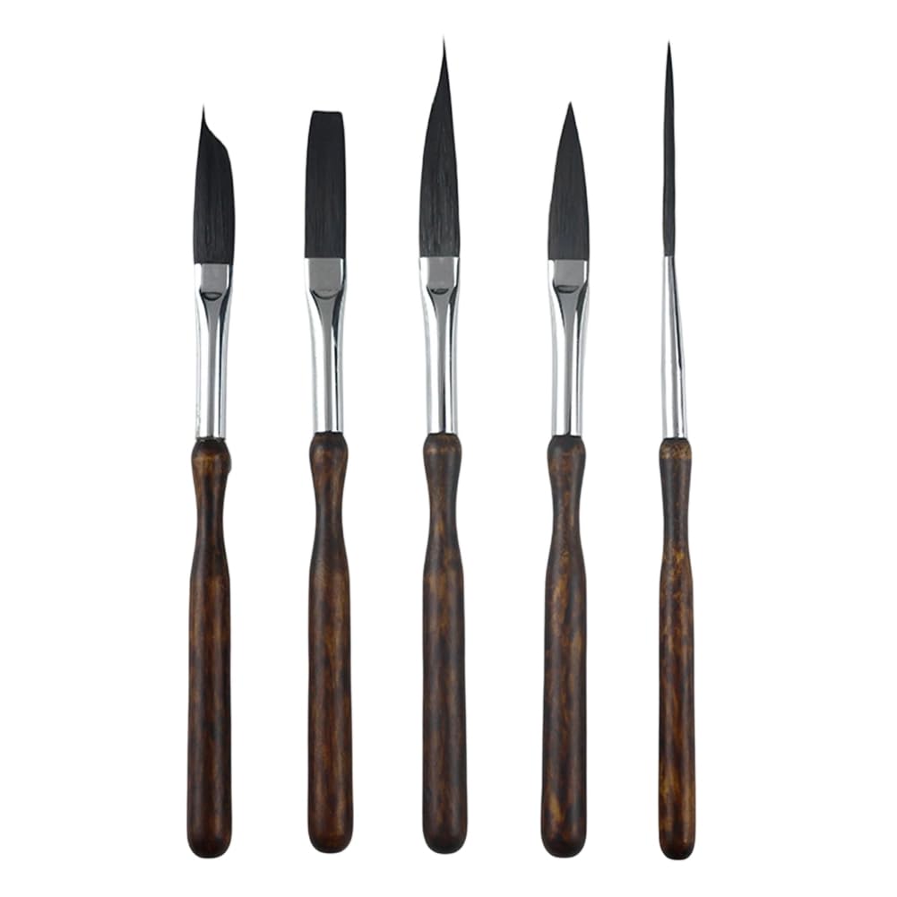 Jnchdghwa For Professional Art for Detailing 5 Pcs Pinstripe Brush Set, High Performance Script Liner and Scroll Brushes