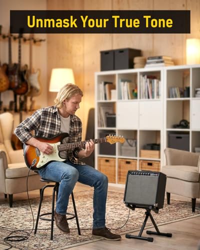 Image of Stage Rocker Heavy Duty Amp Stand for Guitar and Bass, 100 lbs Capacity, Fixed 28 Tilt for Optimal Sound Projection, Adjustable Height 17.7-19 inch, Black