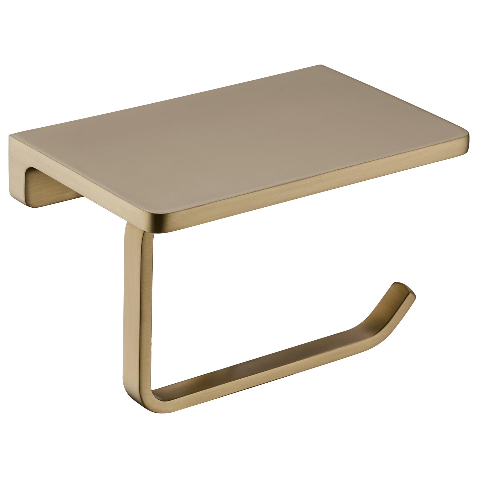 Solid Zinc Alloy Thick Bathroom Shower Toilet Paper Holder,Shelf Superior Hotel Style Toilet Roll Holder with Mobile Phone Storage Wall Mount Brushed Gold