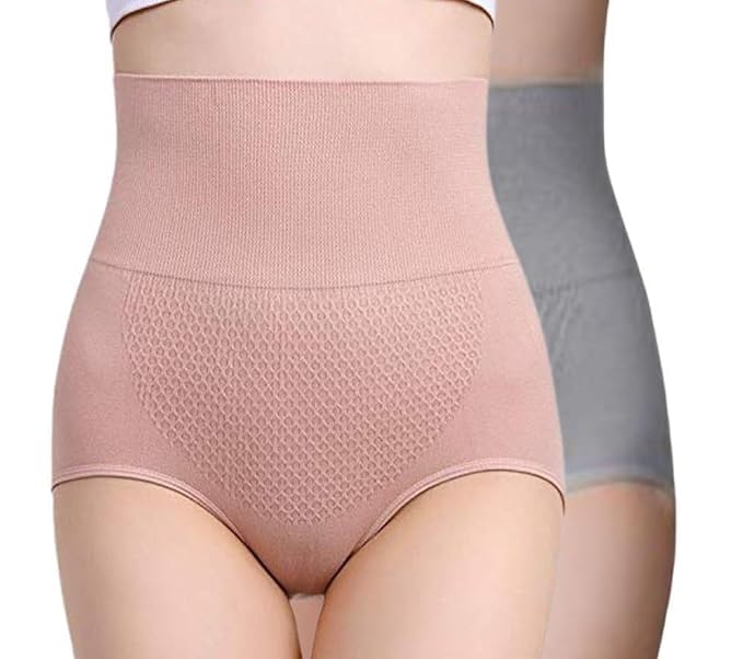 Seamless Cotton Blend High Waist Panty - Tummy Control, Postpartum Recovery, and Hip Lift Shapewear (Free Size, Multicolor)-image-7