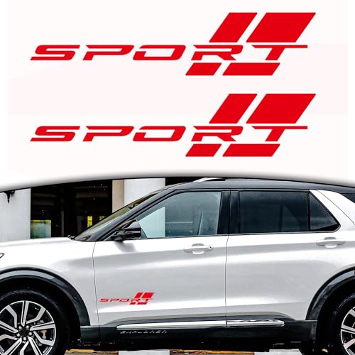 Image of Zhizhong Car Sport Decal,16 Inch Vinyl Sticker Fit for All Cars Side (2 Pcs Red)