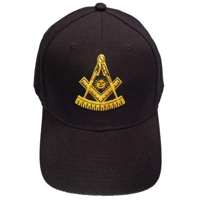 BRICKS MASONSPast Master Blue Lodge Baseball Cap - Black Cotton, Multicoloured, One size