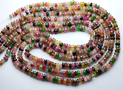 Multi Tourmaline perles pour enfilage et conception de colliers artisanaux LKBEADS 3.5mm