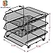 Deco Brothers Stackable Sliding Letter Tray Paper Organizer, 3 Tier, Black