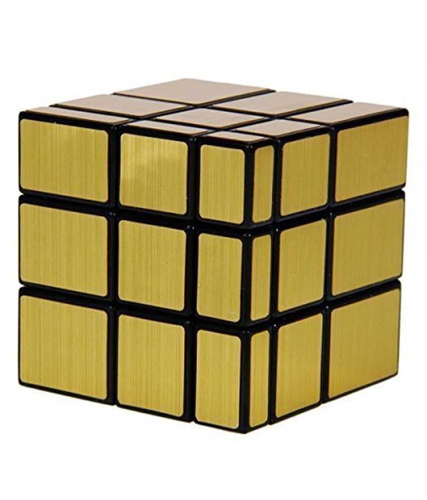 Image of Hawkister QiYi Golden Mirror 3x3 Speed Cube | Shape-Shifting 3x3x3 Puzzle | Metallic Golden & Anti-Pop Design, 57mm Smooth Turning Logic Brain Teaser for Kids & Adults
