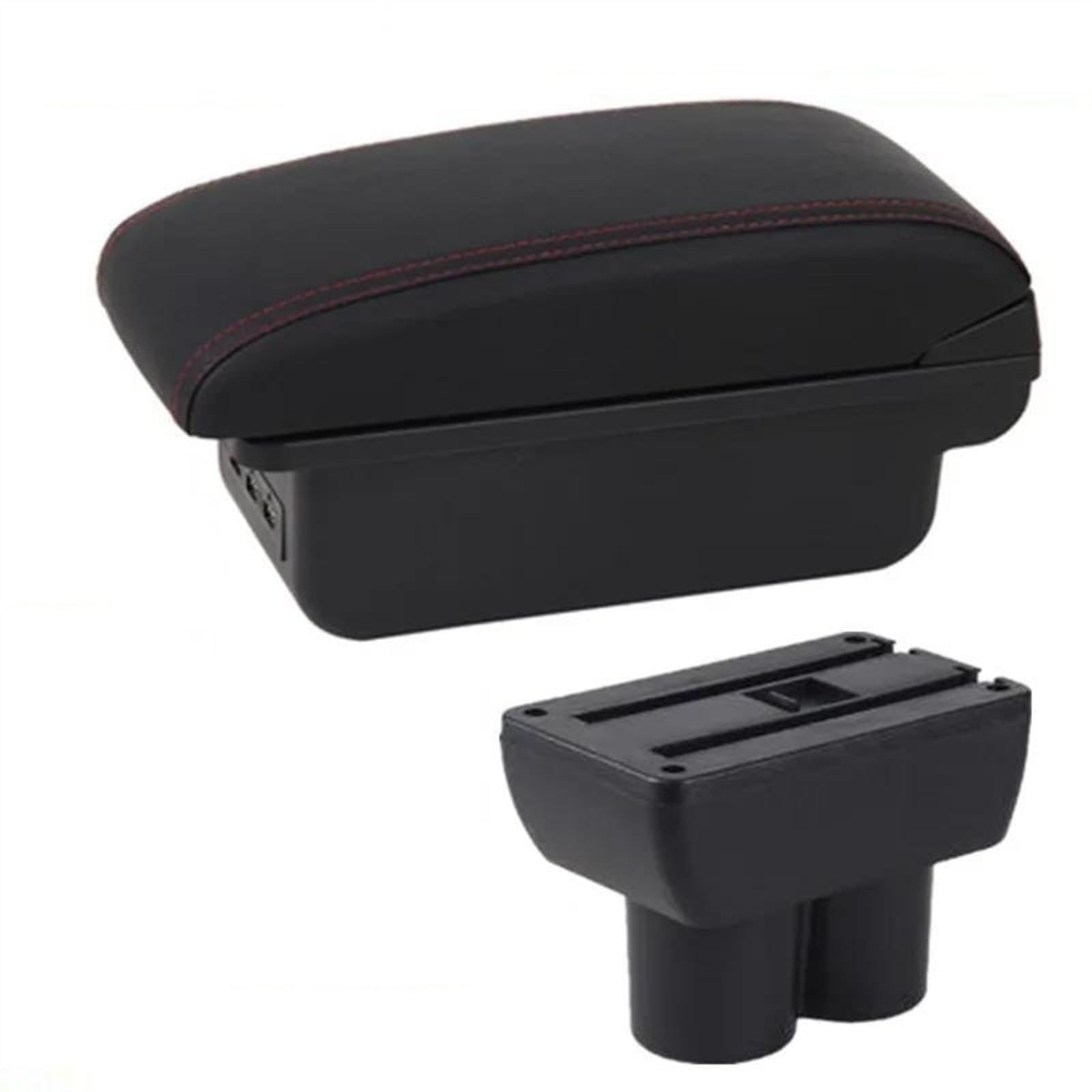 NMJLQW Storage Rack Car Armrest Box Auto Interior Parts Special Retrofit Parts For Jimny JB23 JB43 1999-2018(B red line 3USB)