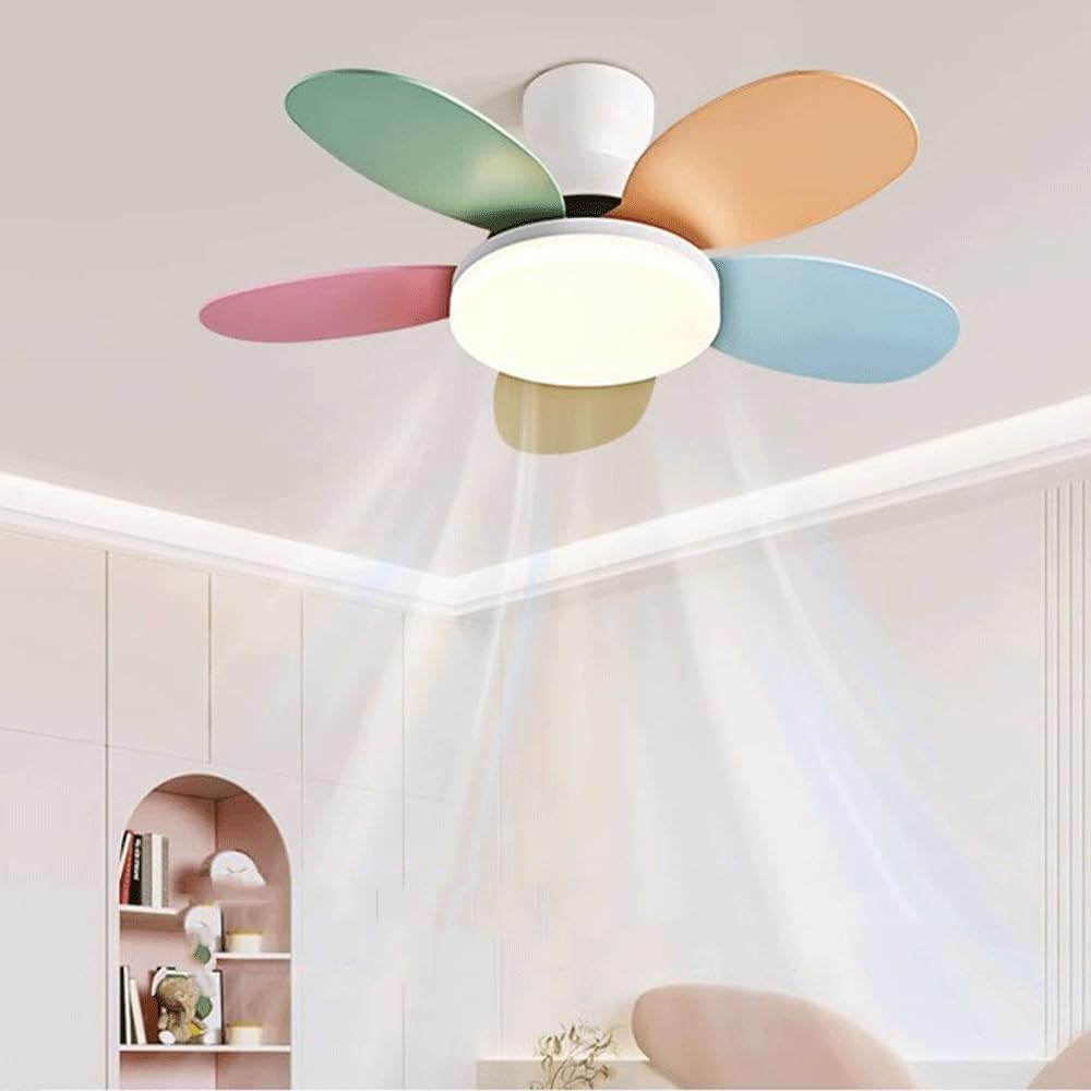 Ceiling Fans With Light And Remote 36 Inch 6 Speeds Low Profile Ceiling Fan Lights Quiet Kids Room Ceiling Fans With LED Lights Modern Flush Mount Reversible Ceiling Fan With 5 Blades For Kitchen Home