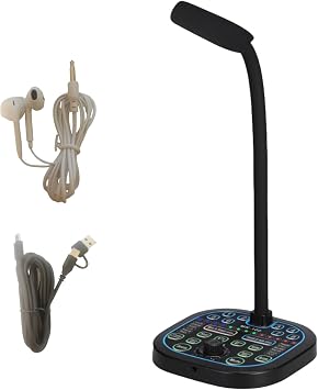USB Computer Microphone,Easy-to-Use Real-Time Changing Voice Changer Microphone Desktop Mac for PC/Laptop/Smartphone/Tablet for Online Chatting, Home Studio, Podcasting, Gaming, Skype, YouTube