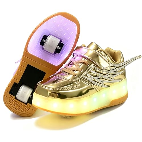 Image of Nsasy Roller Shoes Kids Roller Skates Shoes Girls Boys Wheels Shoes Become Sport Sneaker with Led for Children Gift