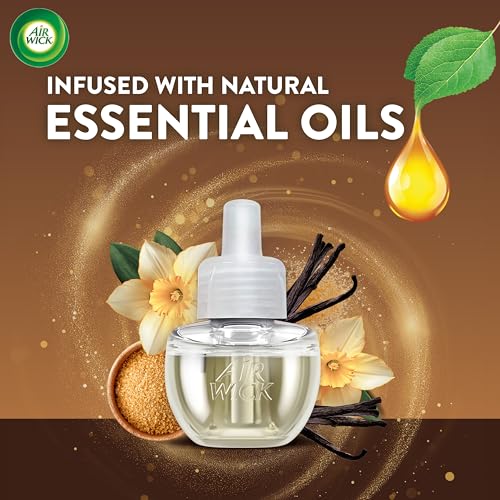 Image of Air Wick Plug in Scented Oil Refill, 5 ct, Brown Sugar and Vanilla, Air Freshener, Essential Oils, Fall Scent, Fall decor
