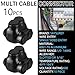 Saysurey 10 Pcs Insulated Multi Cable Connectors 2 Port Single Entry Splice Electrical Power Connector Black Interconnect Terminals Pre Filled (1/0-14 AWG Wire Range)