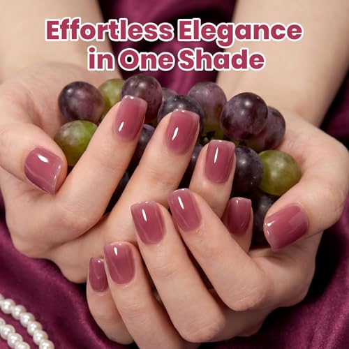 Image of Beetles Purple Gel Nail Polish - Grape Ice Tea 15ML Summer Jelly Gel Nail Polish Sheer Translucent Effect Soak Off UV Nail Art Salon Home DIY Manicure Gift for Women