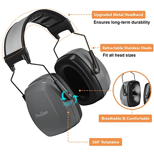 ProCase Noise Reduction Safety Ear Muffs, NRR 35dB Noise Concelling Ear