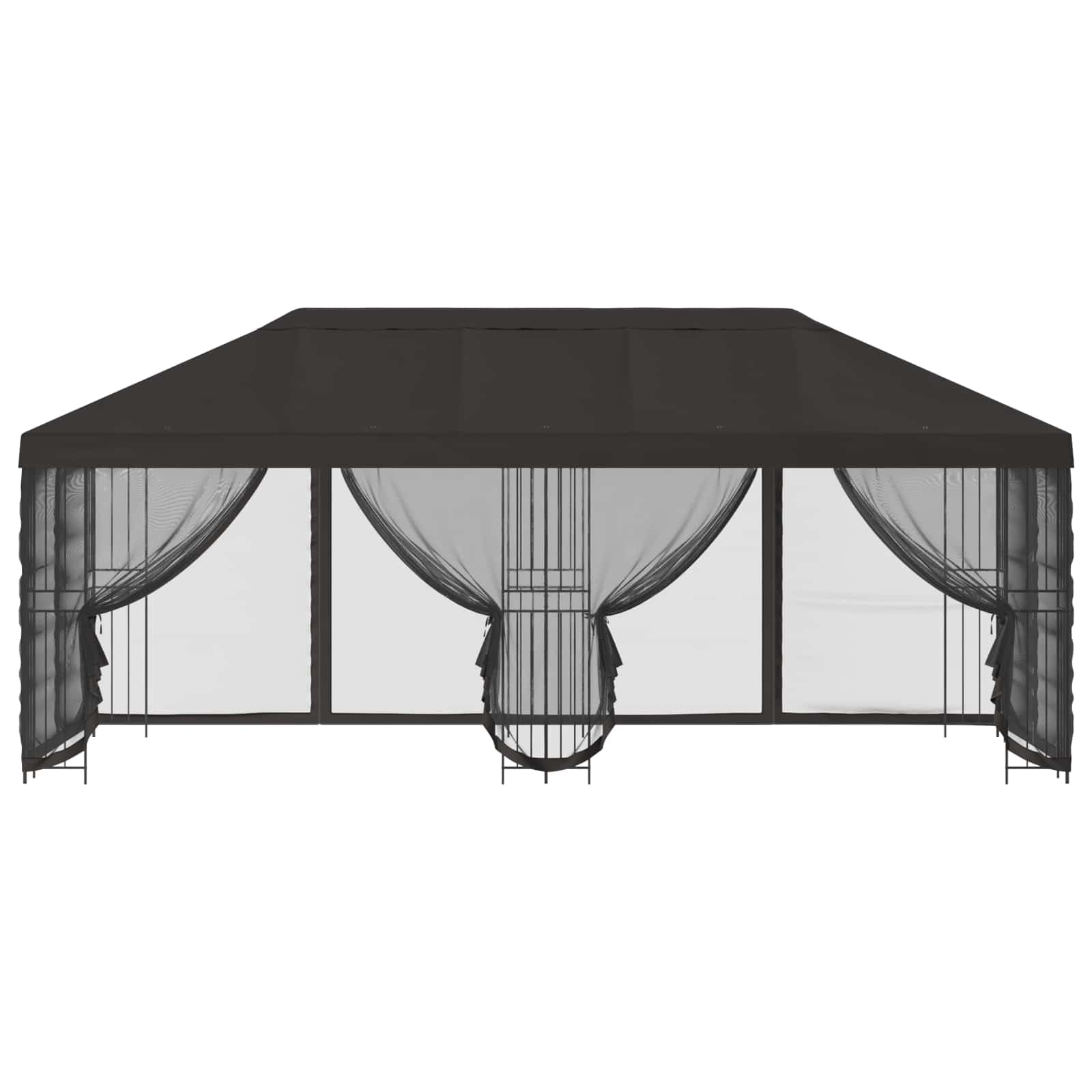 Altana z Bokami 6 x 3 m Bezowy Poliester i Stal 190 gsm, 2 Sztuki