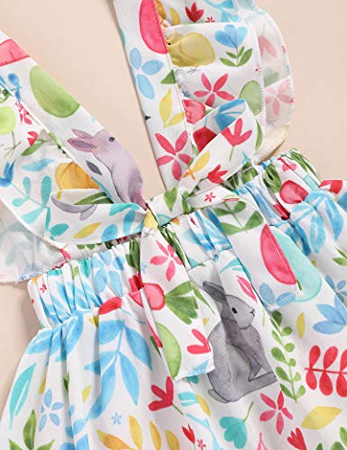 Infant Baby Girl Easter Outfit Long Sleeve Romper Bunny Suspender Skirt First Easter Clothes Sets Blue #TOP5