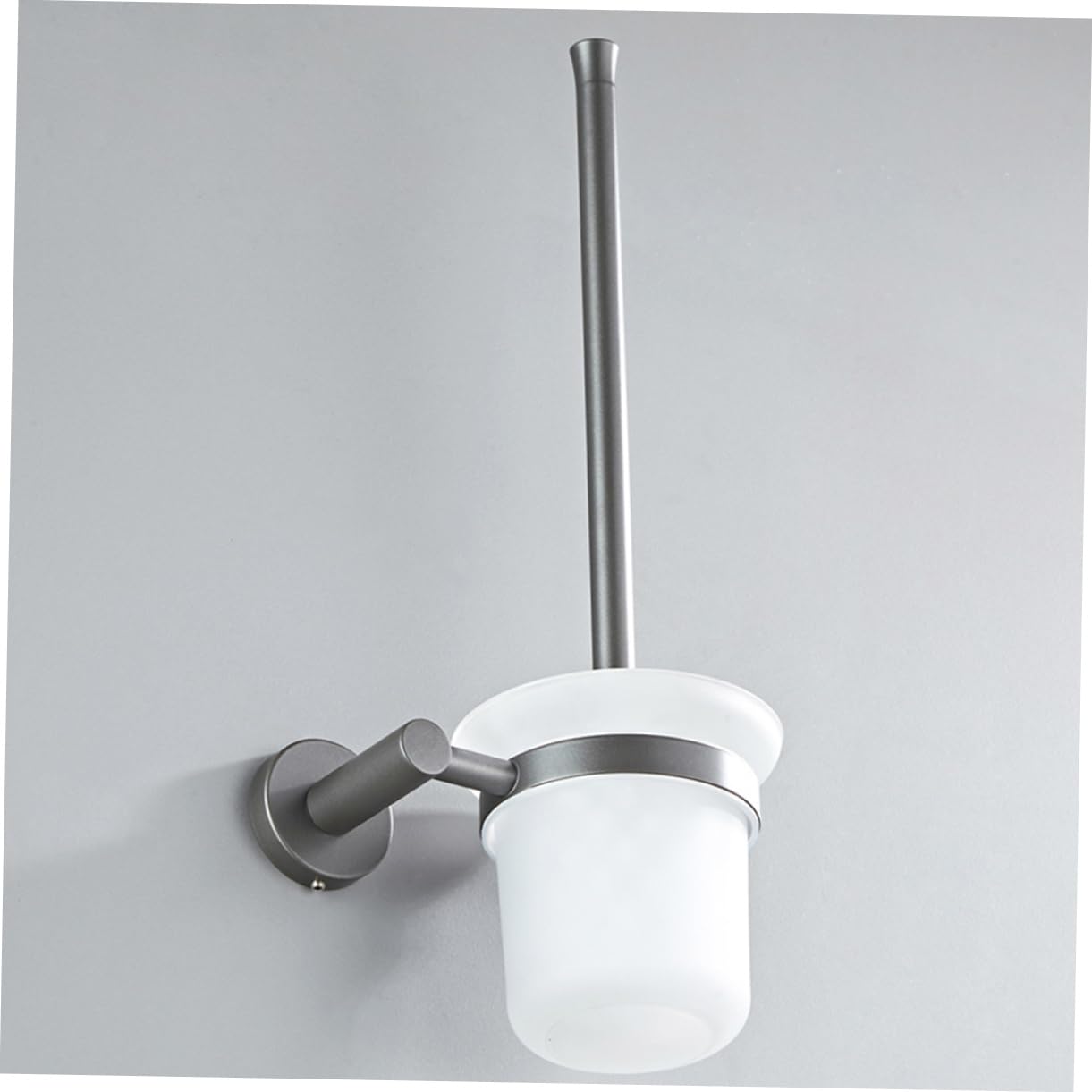 KOMBIUDA Cepillo de Inodoro y Mango de Cobre con Base de Vidrio de Pared Diseño Simple y Moderno para Limpieza Eficaz Baño del Hogar
