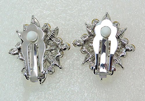 Faship Stunning Clear Floral Clip On Style Earrings Bridal Wedding Party - Clear by Faship - Used condition - Image 2