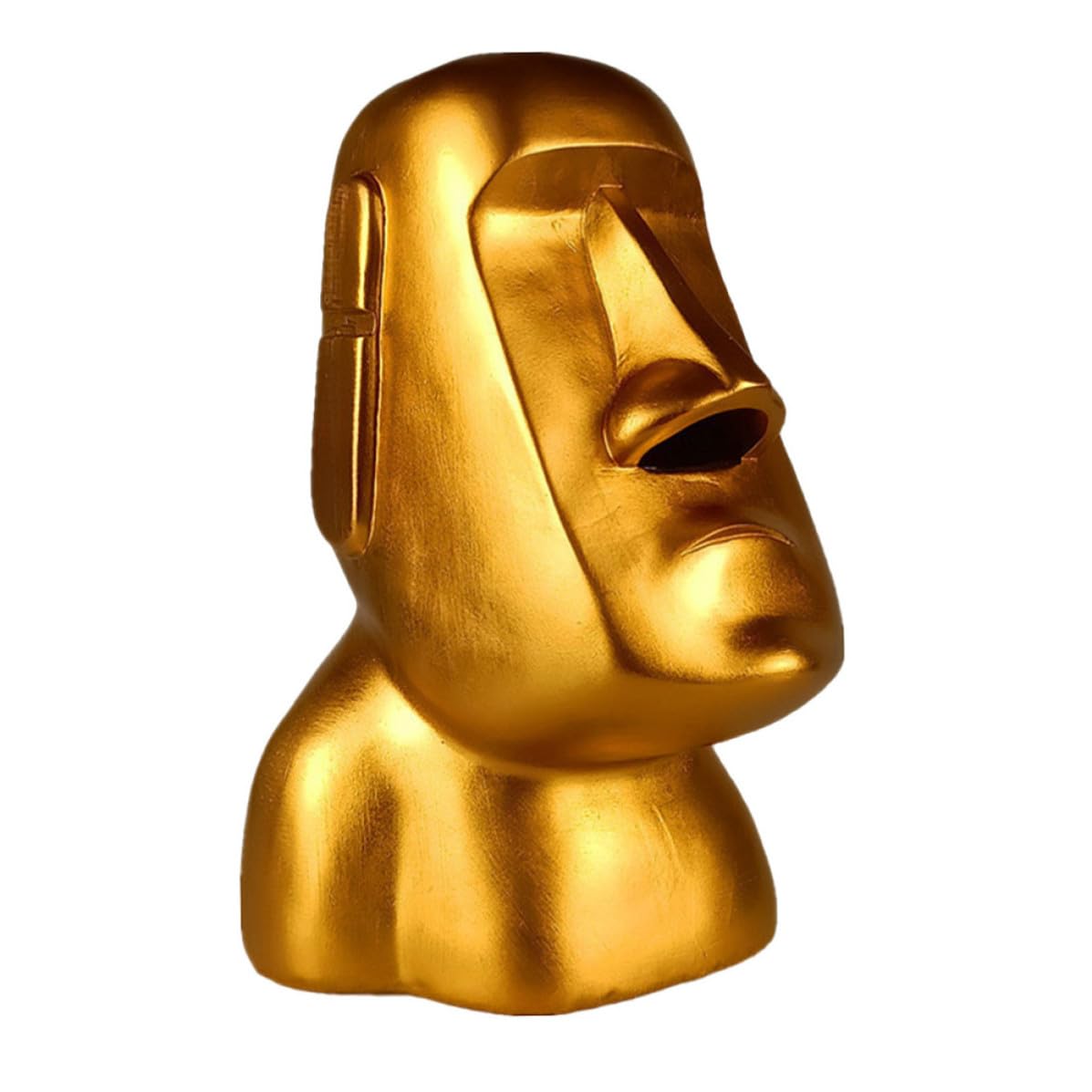BESTOYARD Boîte à Mouchoirs Statue Moai Décorative Drôle en Résine Dorée Sortie de Papier Narines pour Décoration Intérieure Maison ou Cadeau
