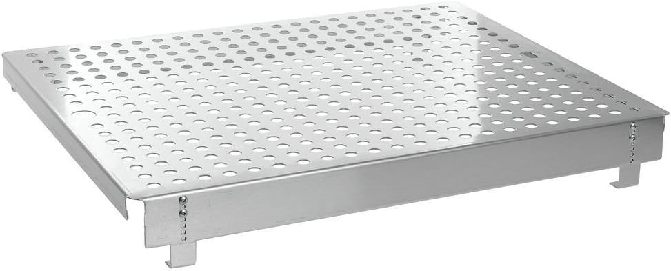 HUBERT Steam Table Pan Riser Single Well Perforated Stainless Steel Adjustable Elevator - 19" L x 12" W