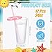 Mifoci 12 Pcs Plastic Tumbler with Lids and Straws Reusable Plastic Tumblers Bulk Mug Tumbler with Straw and Lid Tumbler Ice Cold Drinking Cup for Water Smoothie Birthday Party (Pink,24oz)