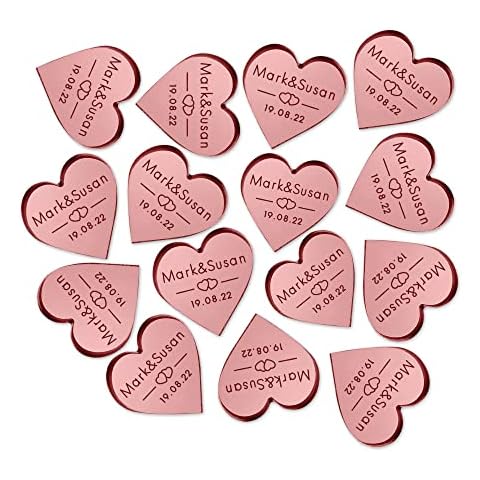 Personalised Rose Gold Wedding Heart Favours Cover