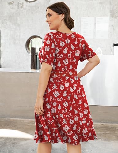 Image of Ahlaray Plus Size Faux Wrap Dress for Curvy Women with Pockets | Flattering faux wrap V-neck with soft stretch fabric and pockets for work, weddings and everyday comfort.