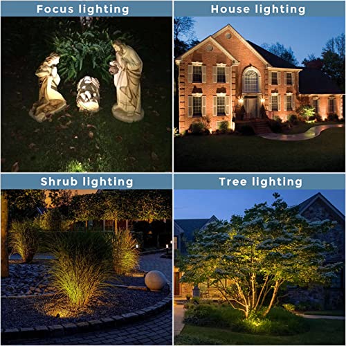 Gardencoin Solid Brass Outdoor Landscape Spotlights, 12V LED Low Voltage Landscape Lights for Garden and Yard, Bronze Heavy Duty Up Lighting Fixture Without Bulb, 12 Pack - Image 7