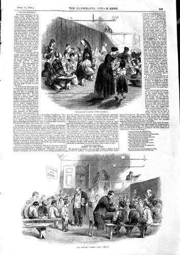 IMPRESSION EN LAMBEAUX DE PROFESSEUR DE 1846 ENFANTS D'ÉCOLE DE LAMBETH IMPRESSION EN LAMBEAUX DE PROFESSEUR DE 1846 ENFANTS D'ÉCOLE DE LAMBETH