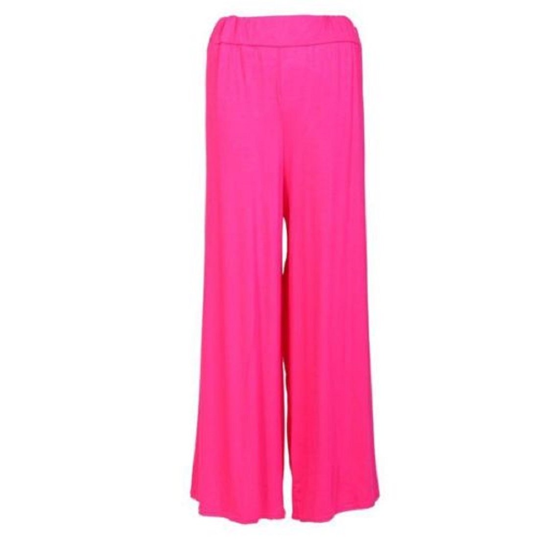 Women's Cerise Plus Size Plain Palazzo Wide Leg Flared Trousers Pants Uk 8-26 (Xxxl (24-26 Uk), )