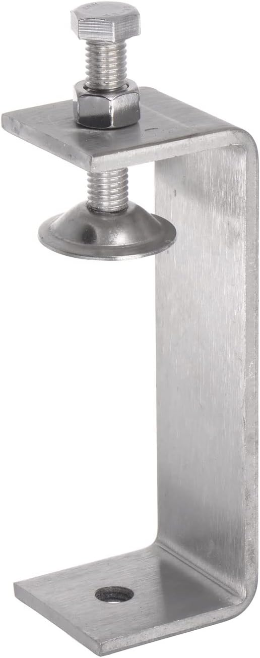uxcell Stainless Steel C-Clamp with 140mm Wide Jaw Opening for Woodworking Welding Building Household Mount