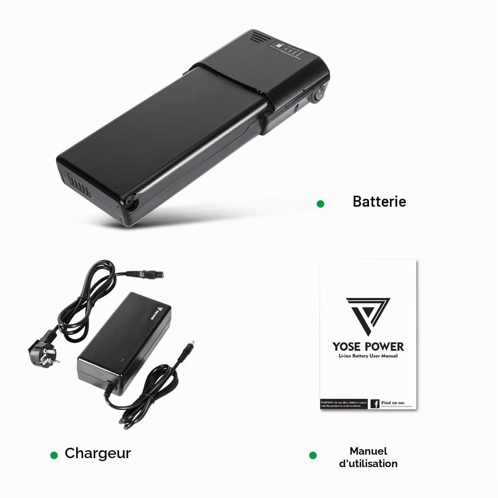 YOSE POWER Ebike Batterie 36V 10.4Ah de Vélo Electrique Compatible avec pour E-vélo Mifa, Rehberg, Zündapp, Ansmann