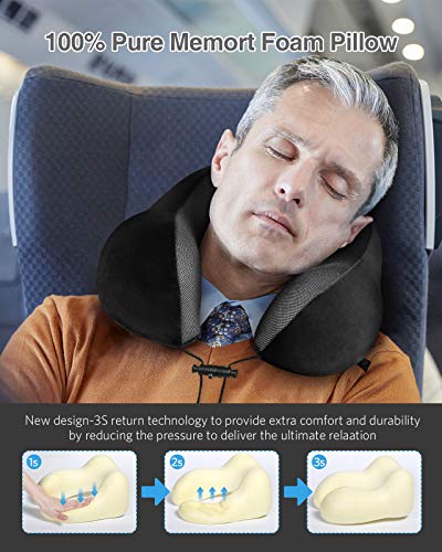 HOMIEE Reise Nackenkissen, Orthopädisches Nackenkissen, Schlafen Memory Foam Stoff Ergonomisches Nackenstützkissen für optimalen Komfort durch Beste Memory Foam Technologie - Image 4