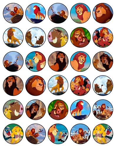 30 x Edible Cupcake Toppers – Jungle King Lion Inspired