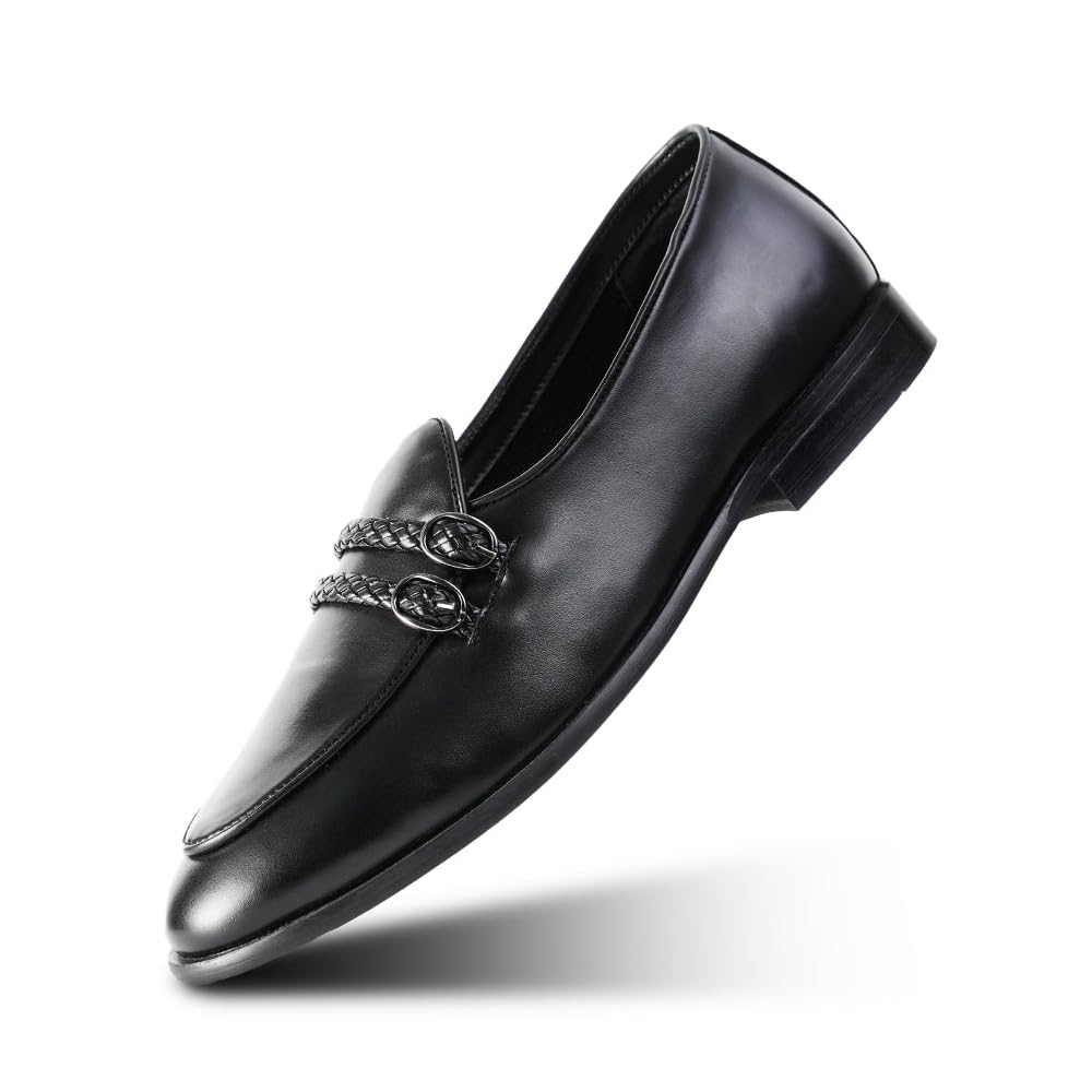 Twin Braided-Bit Loafers – Black-image-15