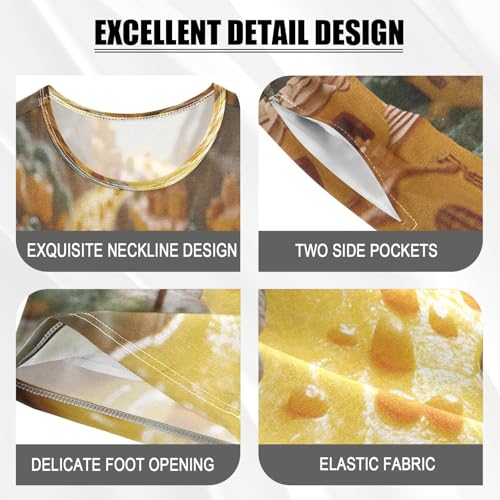 Pajama Sets Short Sleeve Funny Cheese River House Soft Cotton Summer Sleepwear 2 Piece PJS Size 5-14T3