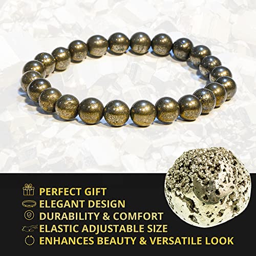 Image of ANAYA AGATE Healing Crystal Bracelet for Women and Men - 8mm Round Beaded Bracelet for Men and Women - Unisex Stretchy Gemstone Bracelet for Healing and Protection