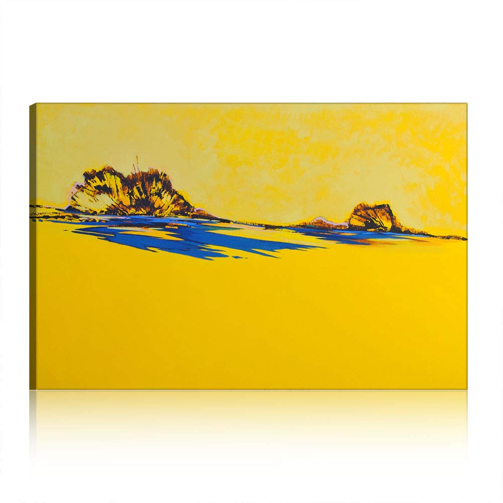 Toile photos pour salon décoration tableaux cuadros abstraits jaunes avec cadre 50x70