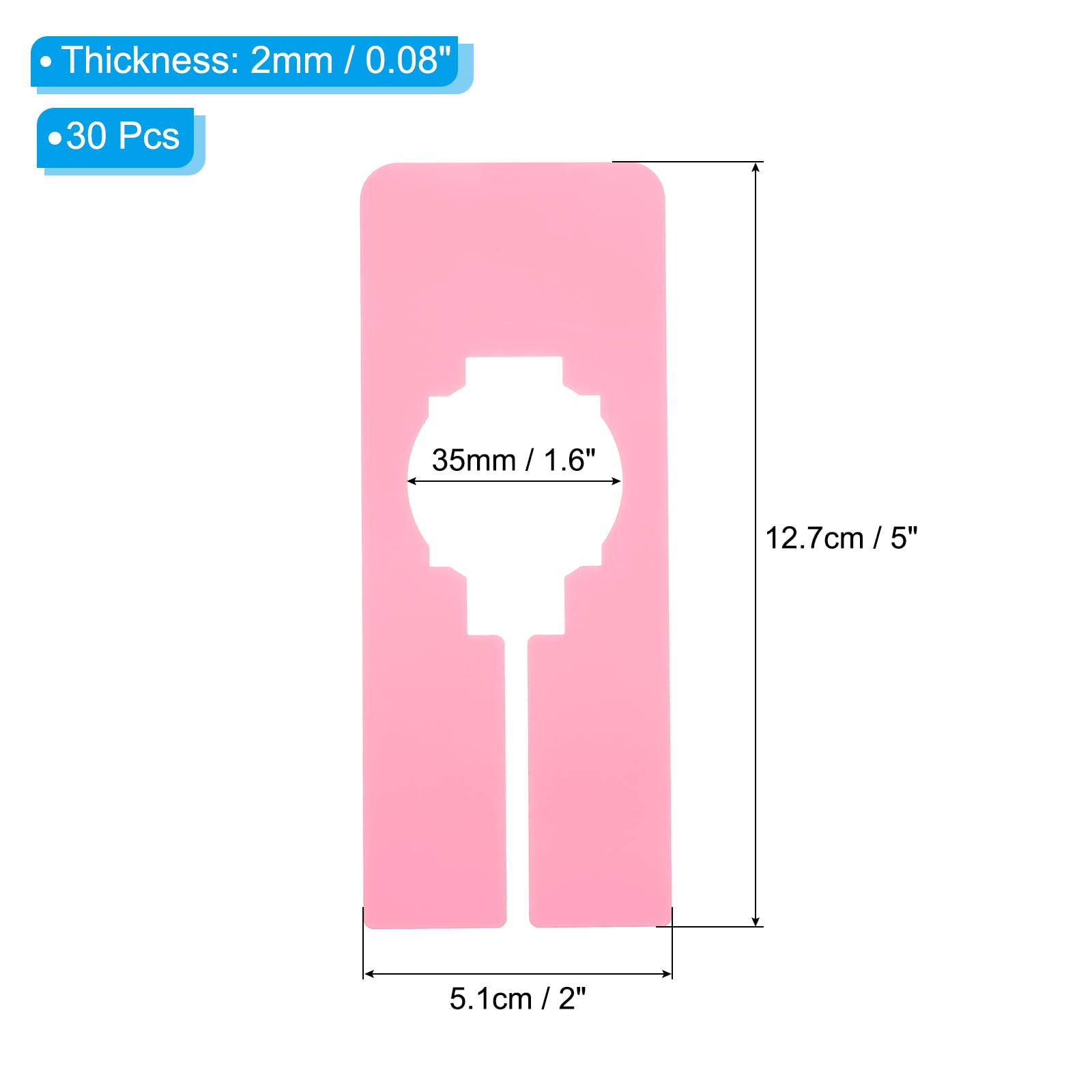 PATIKIL Clothes Dividers for Hanging Clothes, 30 Pack Rectangle Closet Clothing Rack Size Dividers Blank Labels Sorting Rectangular Separator for Closet, Pink - Image 2