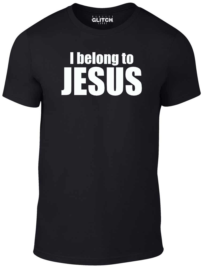 Reality Glitch Men's Black I Belong To Jesus T Shirt