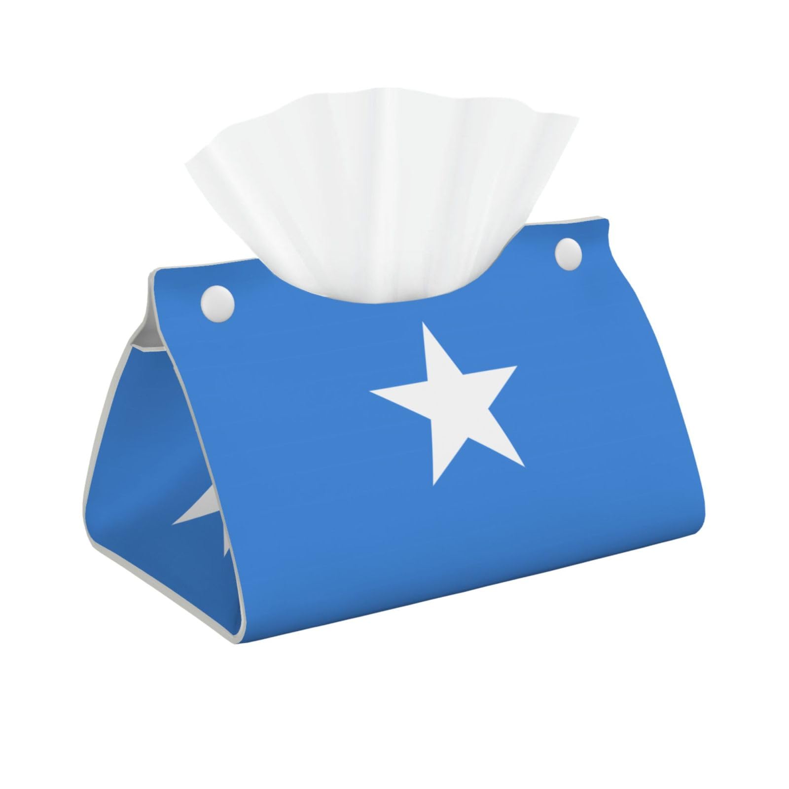 Somali Flag Print Long Tissue Box Cover Holder Foldable Leather Organizer for Vanity, Nightstand, Desk & Bathroom